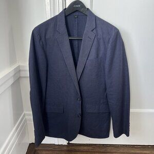 J Crew Ludlow Somelos Blazer M 38R Blue Linen Cotton Sport Coat